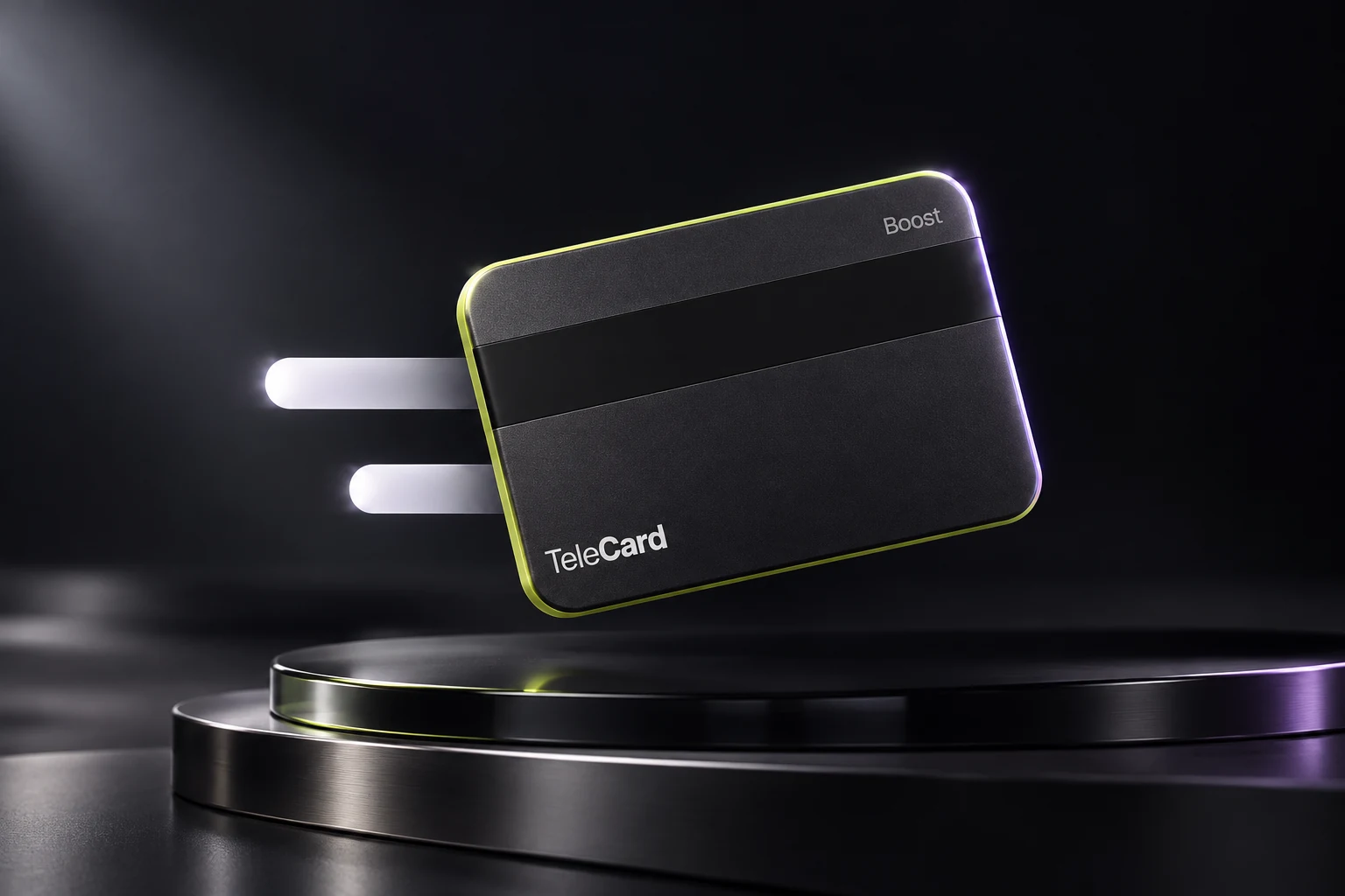 Графитовая карта TeleCard Boost с лаймовой гранью